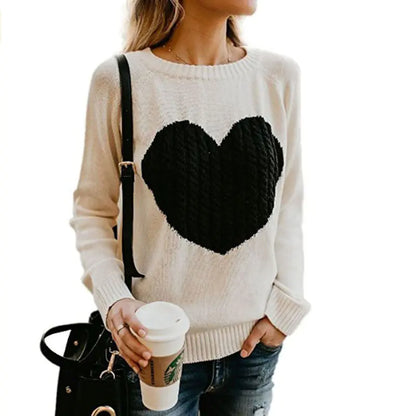 Long Sleeve Knit Heart Sweater