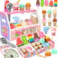 Loscola Wooden Ice Cream Counter Shop Playset for Kids - n a - pretend play