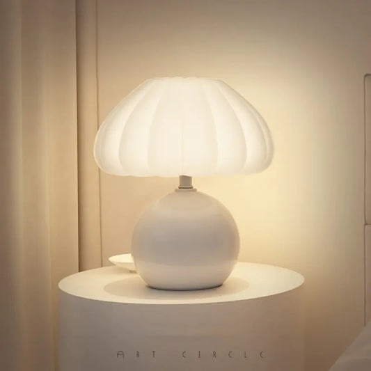 Cream Decorative Mushroom Table Lamp