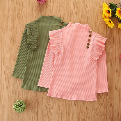 Girls Ruffled Long Sleeve Shirt and Pants