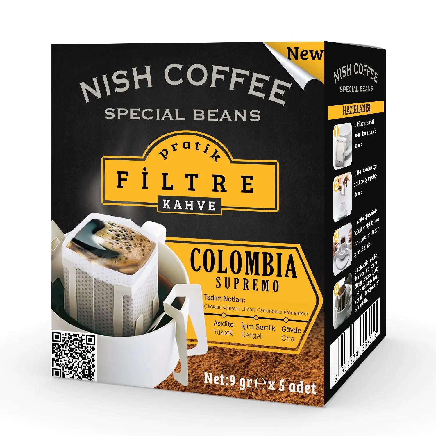 Nish Practical Filter Coffee Colombia 9Gr X 5 Kia Day Design