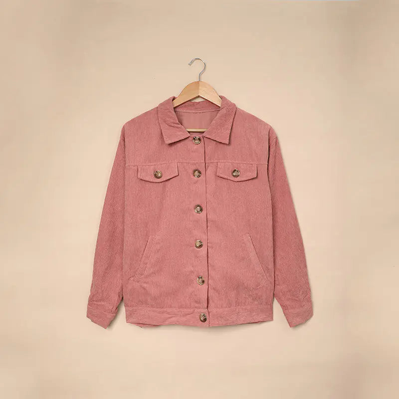 Corduroy Pocket Button Casual Jacket Shirt - Kia Day Design