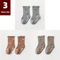 3 Pairs of Anti-Slip Childrens Socks - Kia Day Design