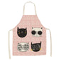 Cute Cat Print Cooking Kitchen Apron Pink black white 68 x 55 CM