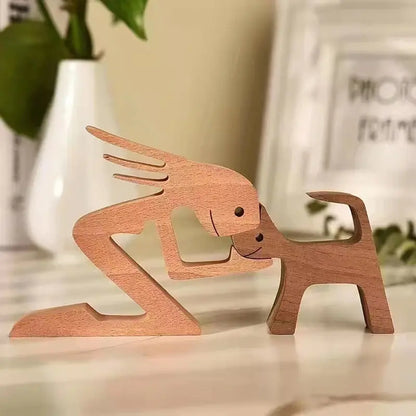 Handcrafted Wooden Puppy Figurine A4