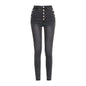 High Waist Button Down Thick Jeans for Women - Kia Day Design