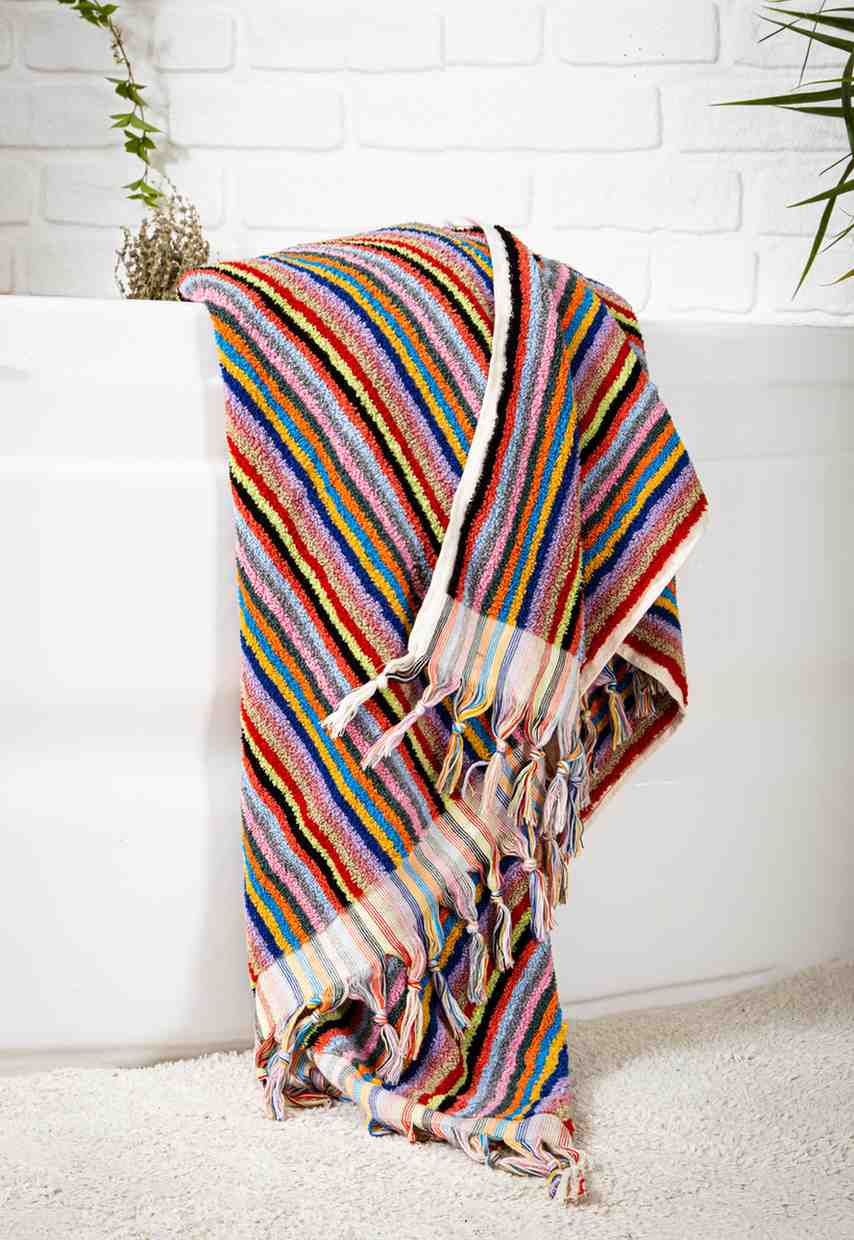 Striped Bath Towel - - Bath Towels
