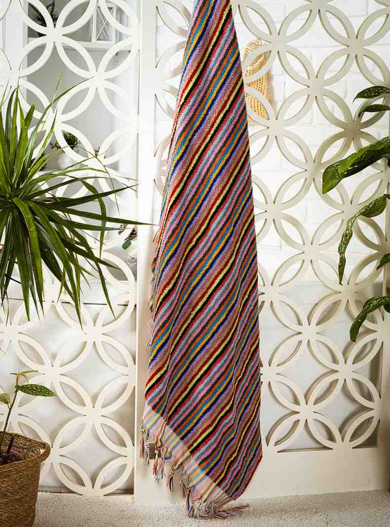 Striped Bath Towel - - Bath Towels