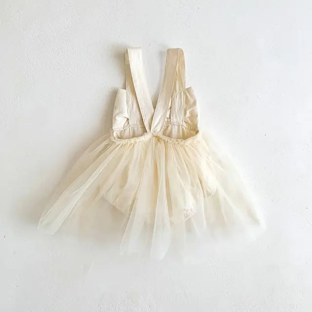Baby Girl Bodysuit Dress - Cream 73cm 9M - baby clothes