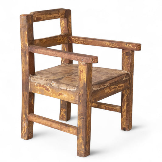 Distressed Reclaimed Wood Mini Decorative Chair - - Furniture