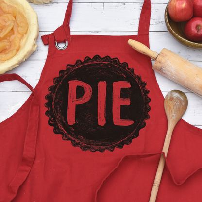 Pie Lover's Cotton Canvas Apron with Pockets - O S Red - Apron