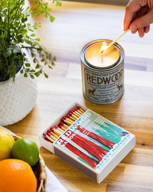 Redwood Vintage National Park Cabin Matches - - matches