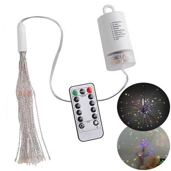 Remote Control Waterproof Christmas Fireworks LED String Lights - - String & Fairy Lights