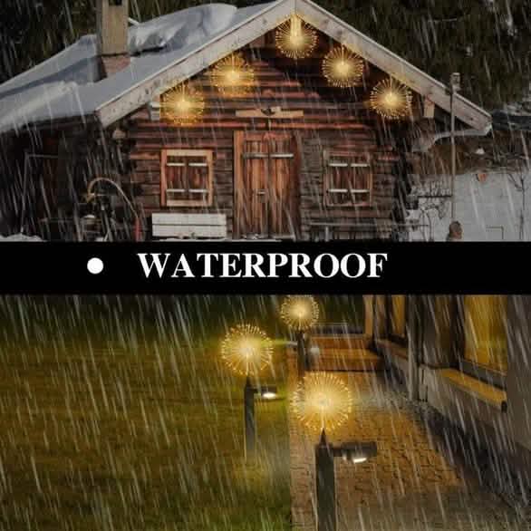 Remote Control Waterproof Christmas Fireworks LED String Lights - - String & Fairy Lights