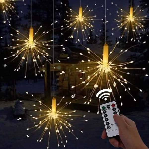 Remote Control Waterproof Christmas Fireworks LED String Lights - - String & Fairy Lights