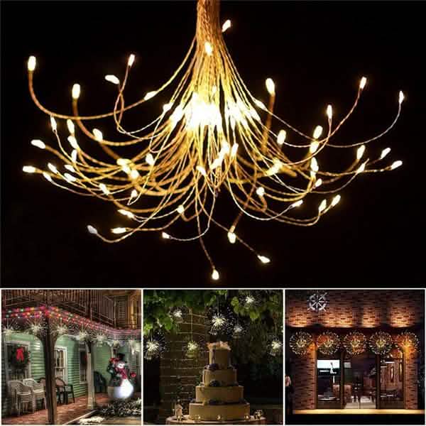 Remote Control Waterproof Christmas Fireworks LED String Lights - - String & Fairy Lights