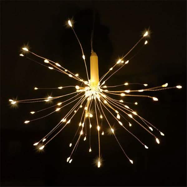 Remote Control Waterproof Christmas Fireworks LED String Lights - Warm White - String & Fairy Lights