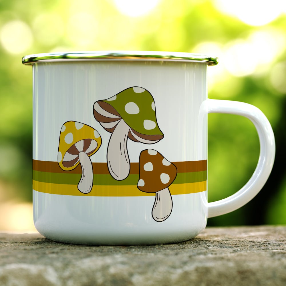 Retro Brown Mushroom Camp Mug - - Mug