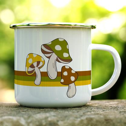 Retro Brown Mushroom Camp Mug - - Mug