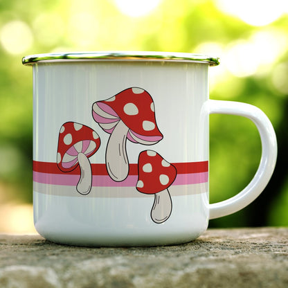 Retro Red Mushroom Camp Mug - - Mug