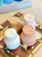 Ribbed Pedestal Handmade Candle - Nude - candles