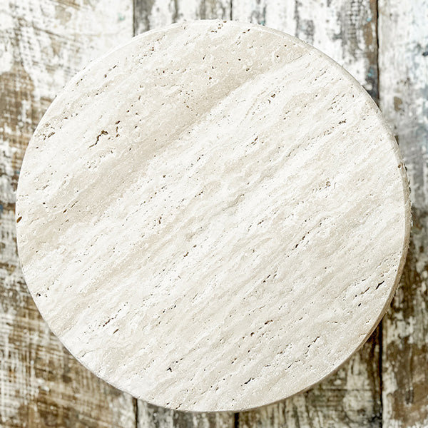 Stone Top Wood Round Decorative Risers, Set of Two - - Whats trending