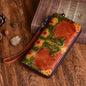 Women's Retro Embossed Cowhide Money Bag Kia Day Design