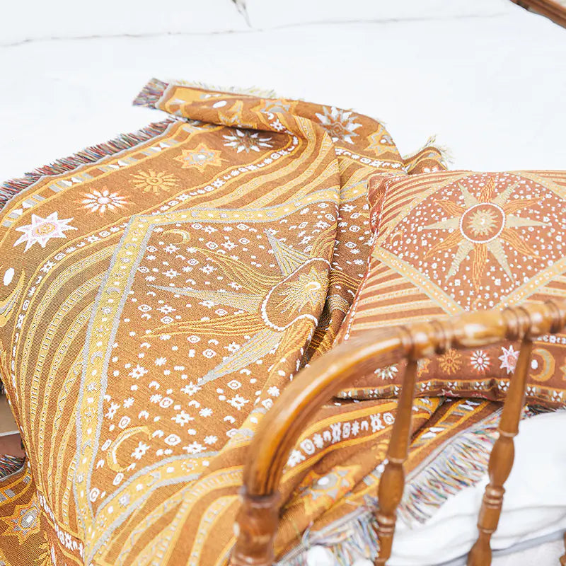 Bohemian Sofa Blanket - Premium Cotton Throw (In Stock) Kia Day Design