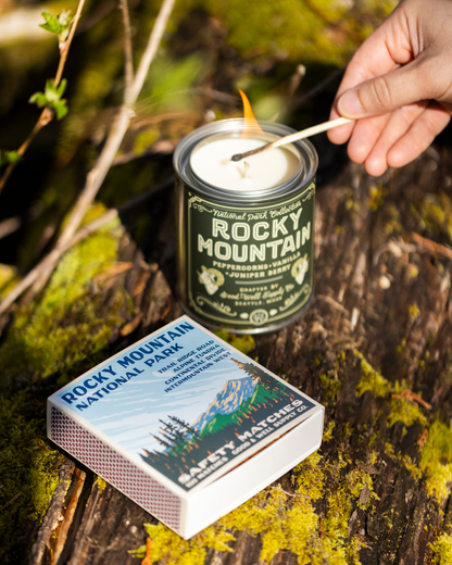 Rocky Mountains Vintage National Park Cabin Matches - -