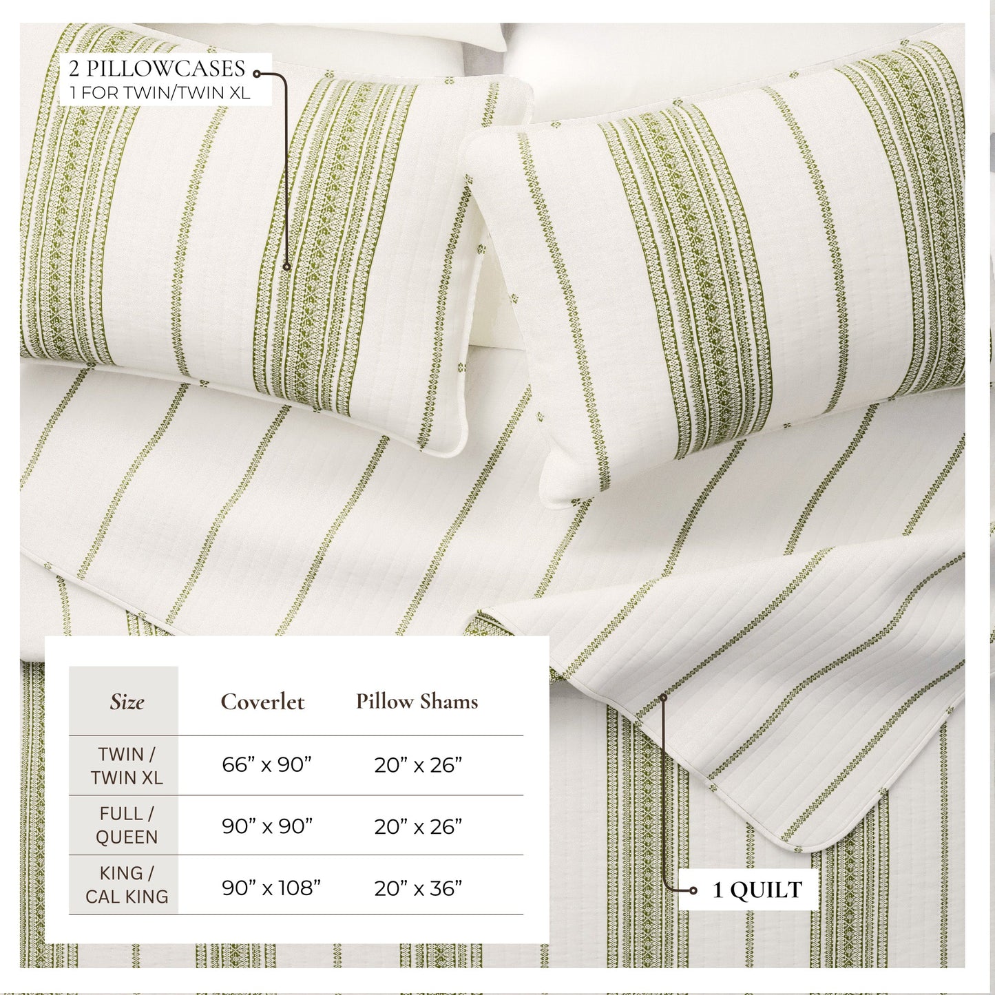 Stripe Quilt - Wesley Collection - - Quilts & Comforters