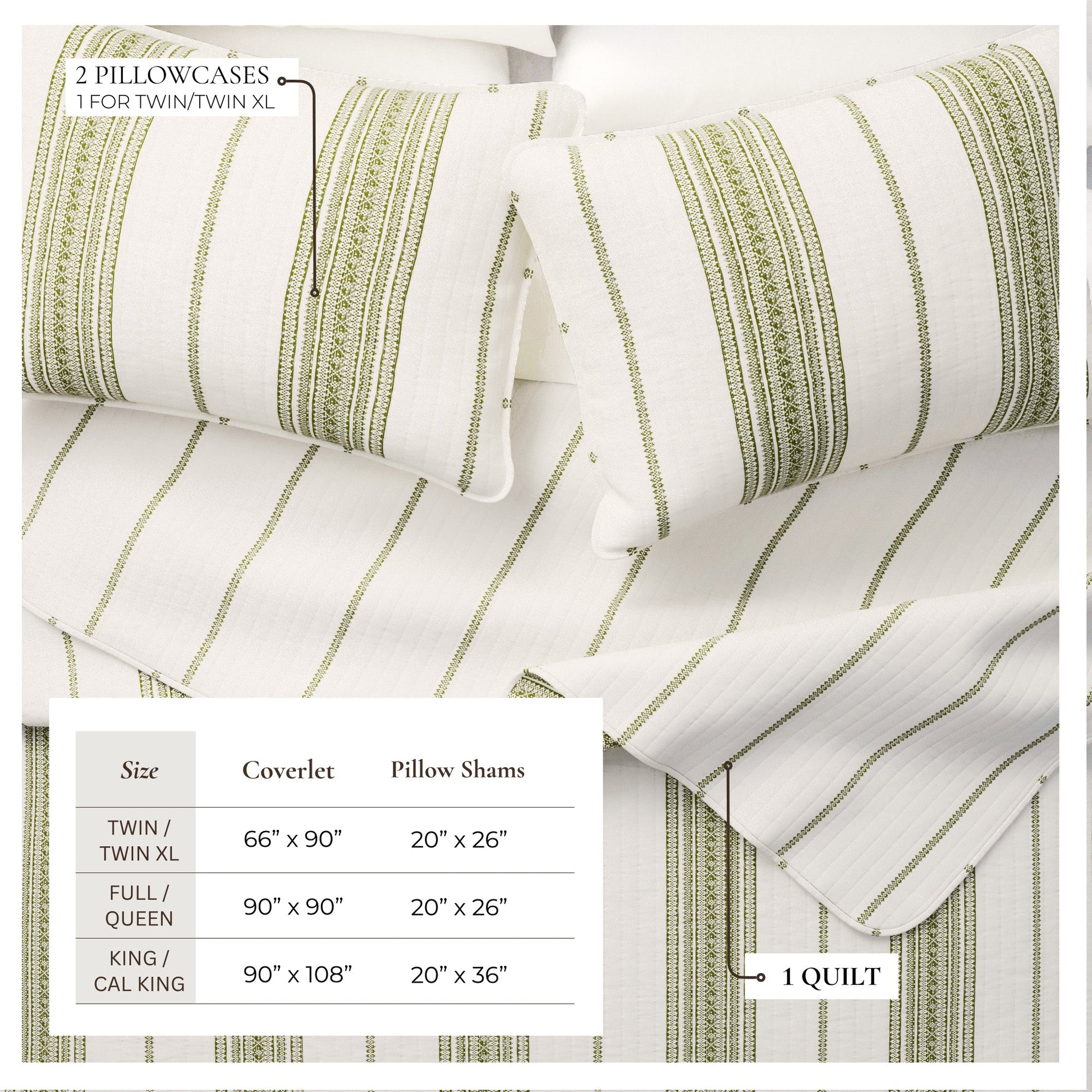 Stripe Quilt - Wesley Collection - - Quilts & Comforters