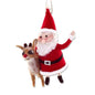 Santa & Rudolph Wool Felt Ornament - - Christmas