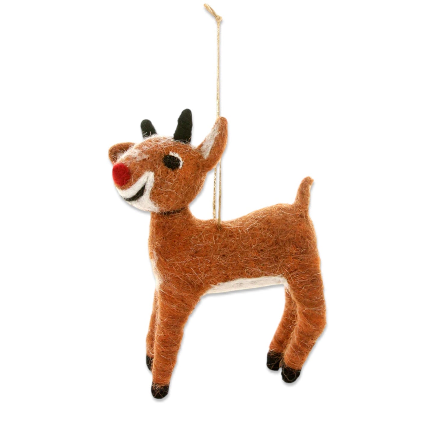 Rudolph Wool Felt Ornament - - Christmas
