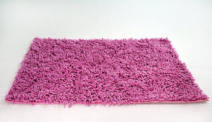 Tache Cotton Chenille Hot Pink Shag Area / Bathroom Rug (MATP) - Pink - Rug