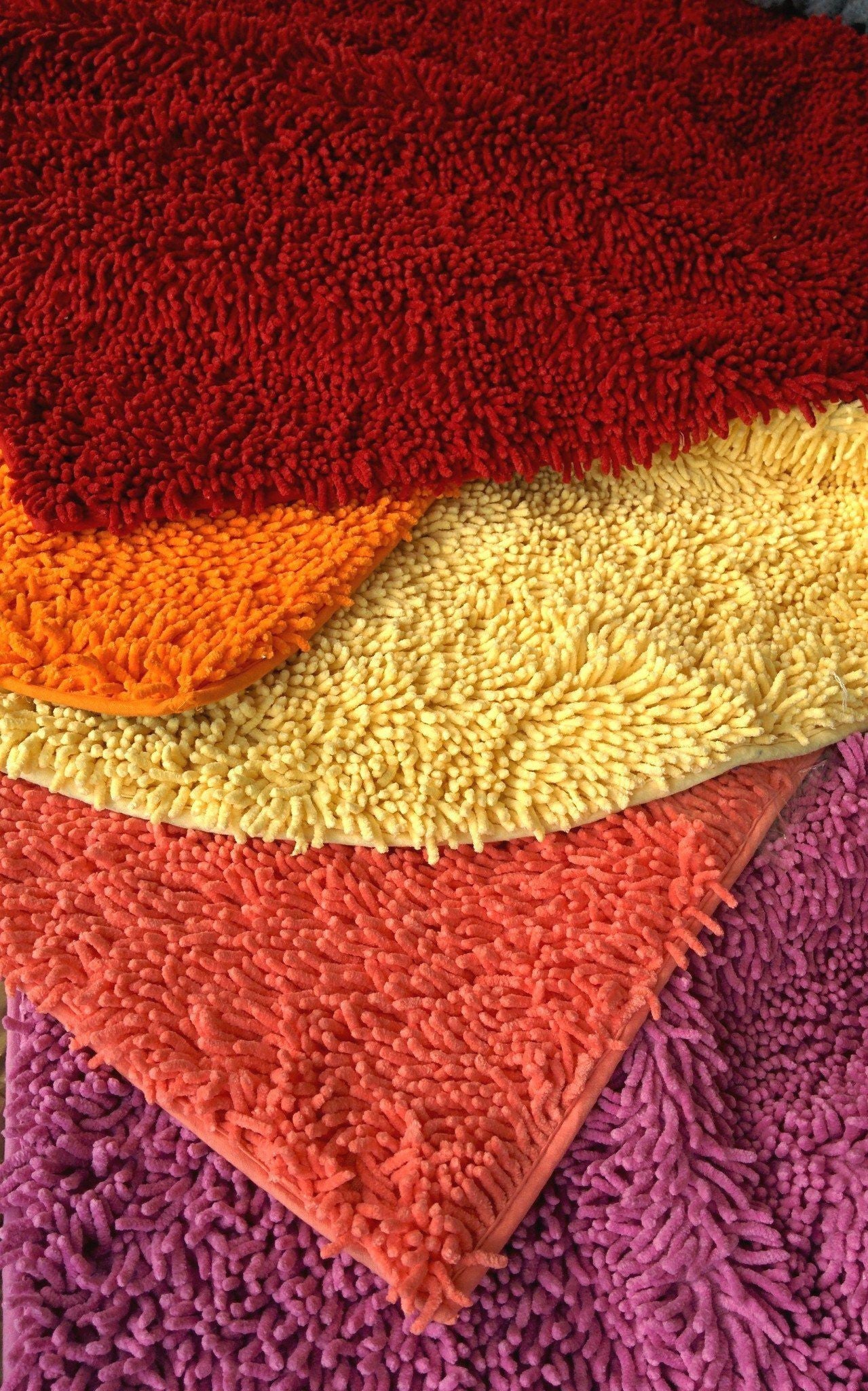 Tache Cotton Chenille Hot Pink Shag Area / Bathroom Rug (MATP) - - Rug