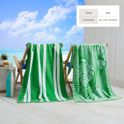 Cotton Velour Beach Towel - Maui Collection - - Beach Towels