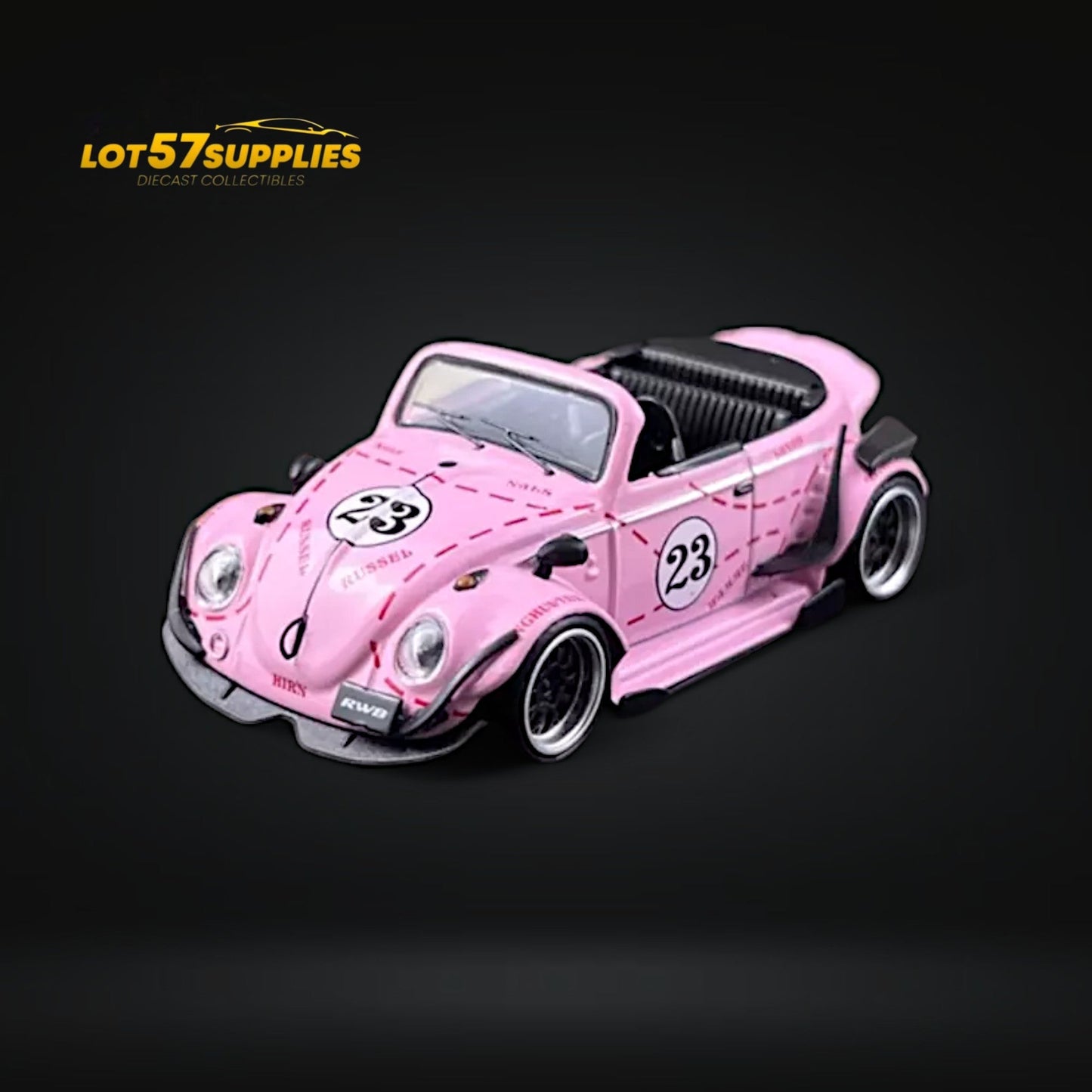 HKM Model VW Beetle Pink Pig Livery 1:64 - - Volkswagen
