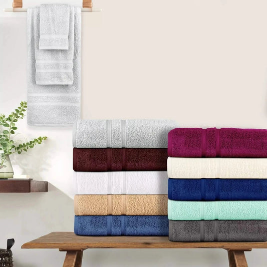 12-Piece Set: Bibb Home Zero Twist Egyptian Cotton Towel Set - - Bath