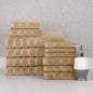 12-Piece Set: Bibb Home Zero Twist Egyptian Cotton Towel Set - Linen - Bath