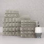 12-Piece Set: Bibb Home Zero Twist Egyptian Cotton Towel Set - Silver - Bath