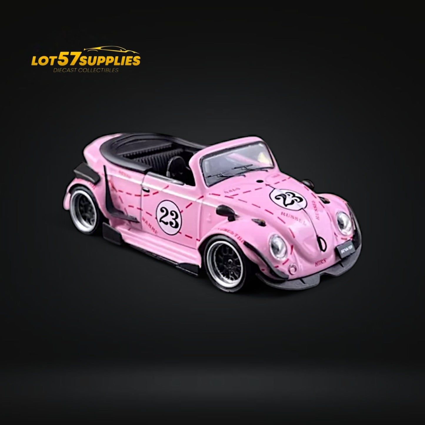 HKM Model VW Beetle Pink Pig Livery 1:64 - - Volkswagen