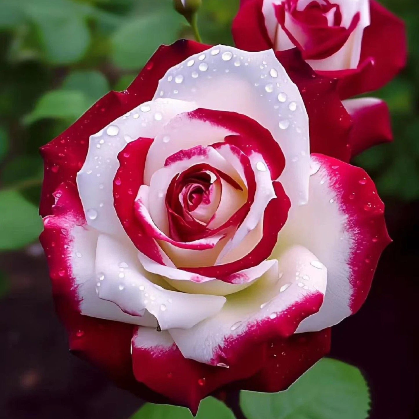 Bi-Color Rose Seeds - 20 Non-GMO Heirloom Red & White Variety - - Seeds