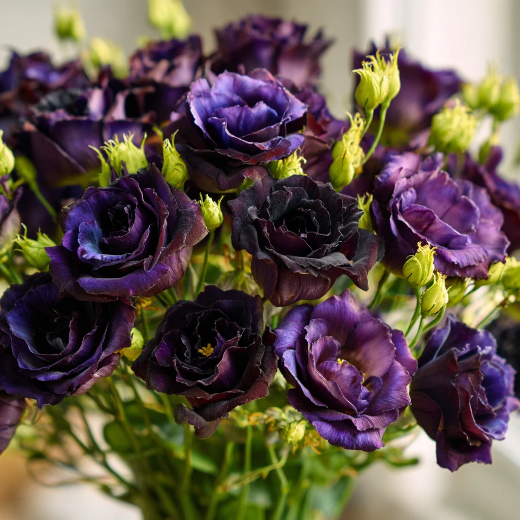 Rosanne Black Pearl F1 Lisianthus Seeds 25 Count, Dark Purple - - Seeds