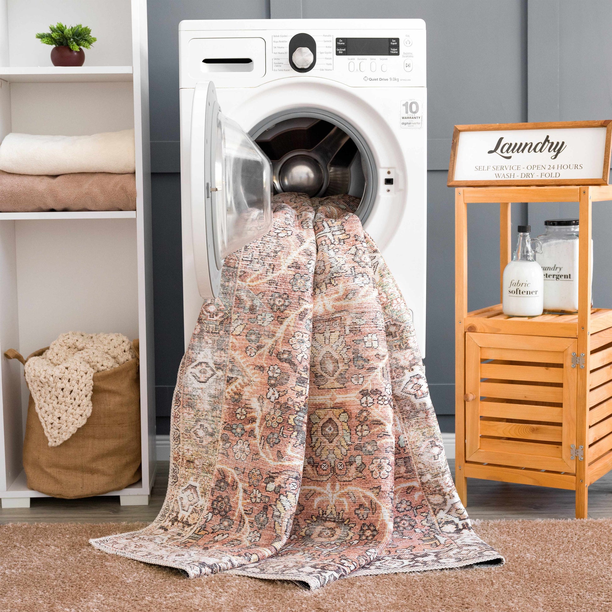 Bian Washable Area Rug - - Rugs