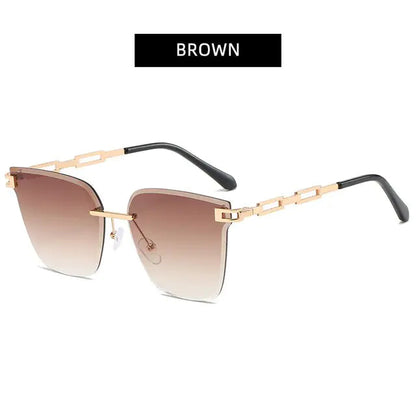 UV400 Cat Eye Sunglasses Frameless Kia Day Design