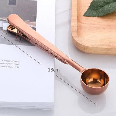 2-In-1 Stainless Steel Coffee Spoon Sealing Clip