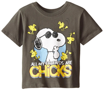 Peanuts Little Boys Toddler Short Sleeve T-Shirt Charcoal 3T - Charcoal 3T - shirt