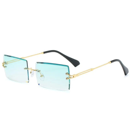 Women's Retro Sunglasses gold green one