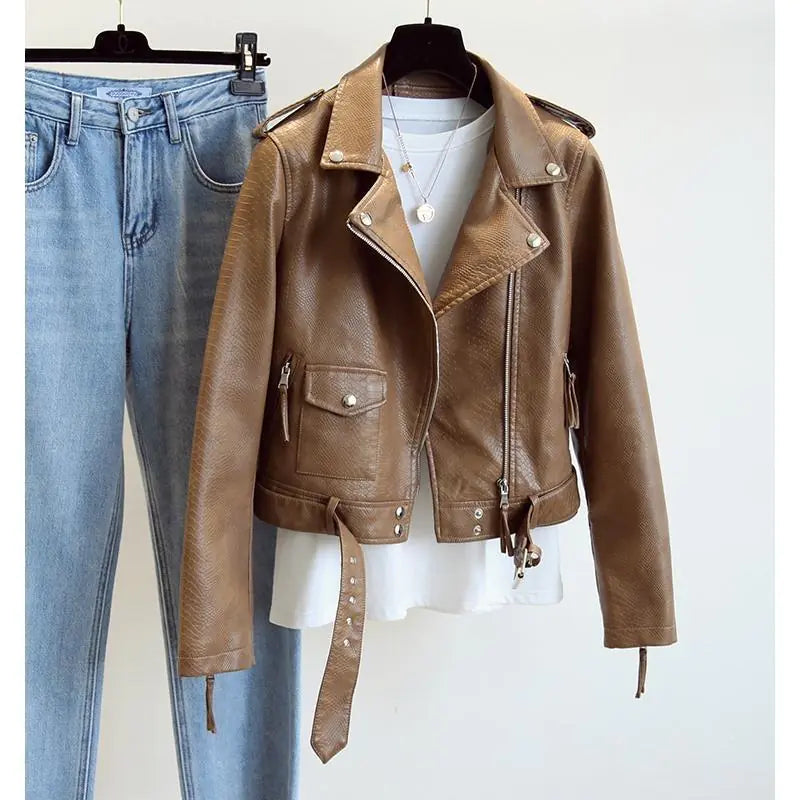 Women's Genuine Leather Jacket - Phobos (One Piece) Kia Day Design