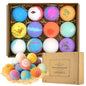 Bath Bombs Gift Set 12pcs Enriched with Nourishing Bath Salts Natural Organic Bubble Pleasantly Scented Home Spa Bathbomb Ideas Gift Set for Her
